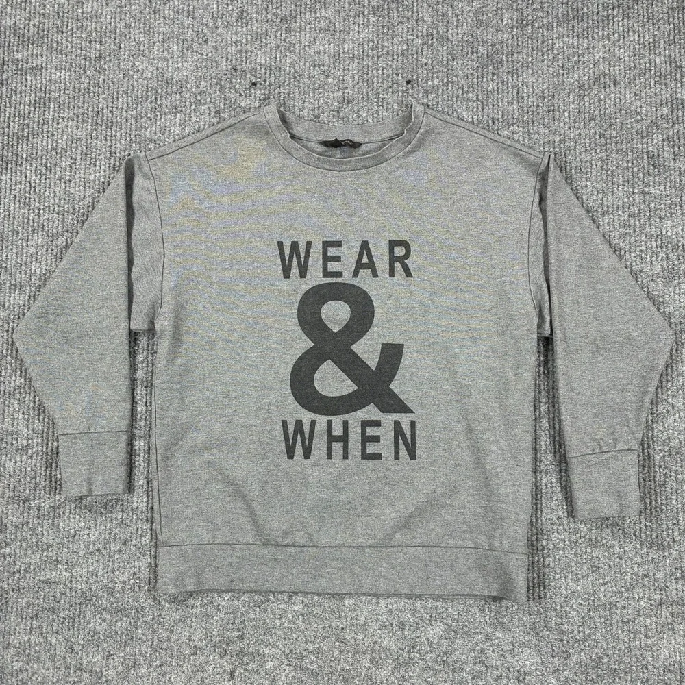 Banana Republic Wear And When Graphic Sweatshirt Mens Small Gray Pullover